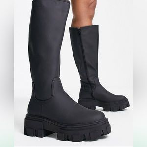 ASOS chunky boot wide calf